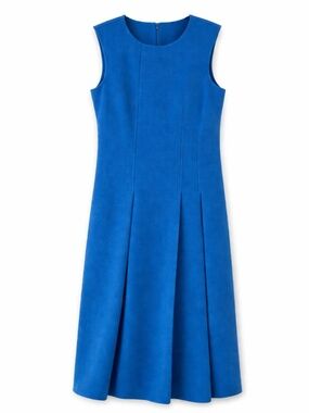 Vintage Jil Sander Blue Structured Wool Pleated Jumper Dress - Size 36 IT - EUC